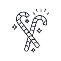 candy cane icon. .Editable stroke.linear style sign for use web design,logo.Symbol illustration. vector