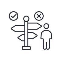 decide icon. .Editable stroke.linear style sign for use web design,logo.Symbol illustration. vector