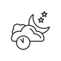 midnight icon. .Editable stroke.linear style sign for use web design,logo.Symbol illustration. vector