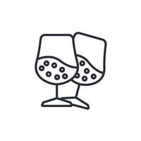 sparkling wine icon. .Editable stroke.linear style sign for use web design,logo.Symbol illustration. vector