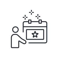 january 1 st icon. .Editable stroke.linear style sign for use web design,logo.Symbol illustration. vector
