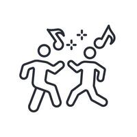 Dance icon. .Editable stroke.linear style sign for use web design,logo.Symbol illustration. vector