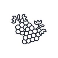 grapes icon. .Editable stroke.linear style sign for use web design,logo.Symbol illustration. vector