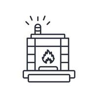fireplace icon. .Editable stroke.linear style sign for use web design,logo.Symbol illustration. vector