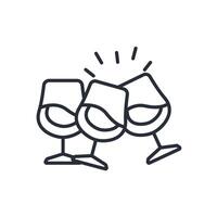 Cheers icon. .Editable stroke.linear style sign for use web design,logo.Symbol illustration. vector