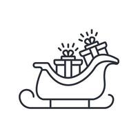 sleigh icon. .Editable stroke.linear style sign for use web design,logo.Symbol illustration. vector
