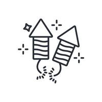 Fireworks icon. .Editable stroke.linear style sign for use web design,logo.Symbol illustration. vector