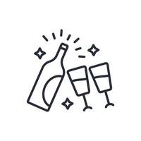 Champagne icon. .Editable stroke.linear style sign for use web design,logo.Symbol illustration. vector