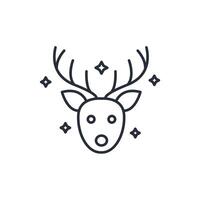 reindeer icon. .Editable stroke.linear style sign for use web design,logo.Symbol illustration. vector