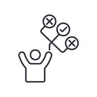 Decision making icon. .Editable stroke.linear style sign for use web design,logo.Symbol illustration. vector