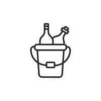 wine cooler icon. .Editable stroke.linear style sign for use web design,logo.Symbol illustration. vector