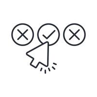 right choice icon. .Editable stroke.linear style sign for use web design,logo.Symbol illustration. vector