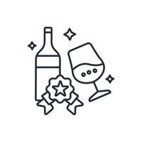 Champagne icon. .Editable stroke.linear style sign for use web design,logo.Symbol illustration. vector