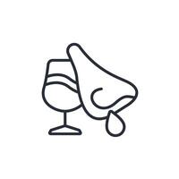 nosing icon. .Editable stroke.linear style sign for use web design,logo.Symbol illustration. vector