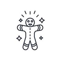 Gingerbread icon. .Editable stroke.linear style sign for use web design,logo.Symbol illustration. vector