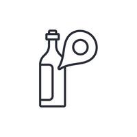 wine location icon. .Editable stroke.linear style sign for use web design,logo.Symbol illustration. vector