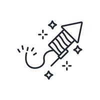 firecracker icon. .Editable stroke.linear style sign for use web design,logo.Symbol illustration. vector