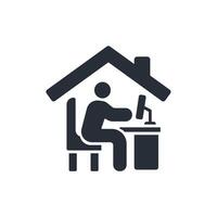 work from home icon. .Editable stroke.linear style sign for use web design,logo.Symbol illustration. vector