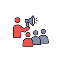public awareness icon. .Editable stroke.linear style sign for use web design,logo.Symbol illustration. vector