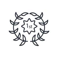 First place icon. .Editable stroke.linear style sign for use web design,logo.Symbol illustration. vector