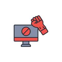 internet activism icon. .Editable stroke.linear style sign for use web design,logo.Symbol illustration. vector