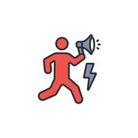 protester icon. .Editable stroke.linear style sign for use web design,logo.Symbol illustration. vector