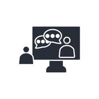 online communication icon. .Editable stroke.linear style sign for use web design,logo.Symbol illustration. vector