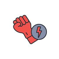 resistance activism icon. .Editable stroke.linear style sign for use web design,logo.Symbol illustration. vector