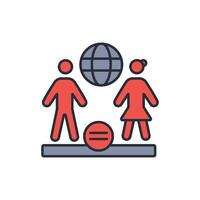 gender equality icon. .Editable stroke.linear style sign for use web design,logo.Symbol illustration. vector