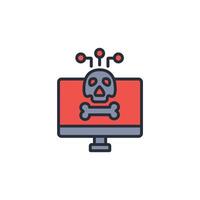 cyber crime icon. .Editable stroke.linear style sign for use web design,logo.Symbol illustration. vector