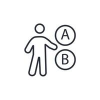 A OR B icon. .Editable stroke.linear style sign for use web design,logo.Symbol illustration. vector