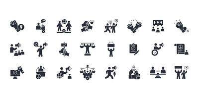 activism protest icon set..Editable stroke.linear style sign for use web design,logo.Symbol illustration. vector