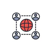 network icon. .Editable stroke.linear style sign for use web design,logo.Symbol illustration. vector