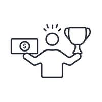 winning icon. .Editable stroke.linear style sign for use web design,logo.Symbol illustration. vector