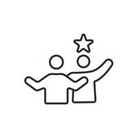 Raised hands icon. .Editable stroke.linear style sign for use web design,logo.Symbol illustration. vector