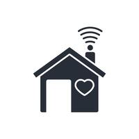 home wifi icon. .Editable stroke.linear style sign for use web design,logo.Symbol illustration. vector