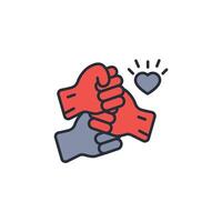 solidarity icon. .Editable stroke.linear style sign for use web design,logo.Symbol illustration. vector