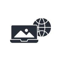 laptop icon. .Editable stroke.linear style sign for use web design,logo.Symbol illustration. vector