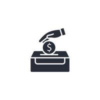 Donation icon. .Editable stroke.linear style sign for use web design,logo.Symbol illustration. vector