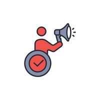 Campaign icon. .Editable stroke.linear style sign for use web design,logo.Symbol illustration. vector