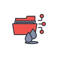 Data Leak icon. .Editable stroke.linear style sign for use web design,logo.Symbol illustration. vector