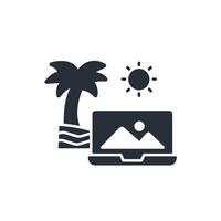 digital nomad icon. .Editable stroke.linear style sign for use web design,logo.Symbol illustration. vector