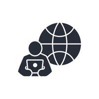 Global icon. .Editable stroke.linear style sign for use web design,logo.Symbol illustration. vector