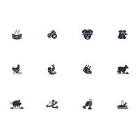 Meat icon set..Editable stroke.linear style sign for use web design,logo.Symbol illustration. vector