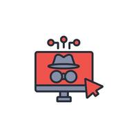 private browsing icon. .Editable stroke.linear style sign for use web design,logo.Symbol illustration. vector