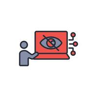 hidden content icon. .Editable stroke.linear style sign for use web design,logo.Symbol illustration. vector