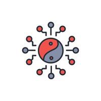 Yin Yang icon. .Editable stroke.linear style sign for use web design,logo.Symbol illustration. vector