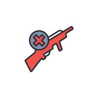 ilegal weapon icon. .Editable stroke.linear style sign for use web design,logo.Symbol illustration. vector