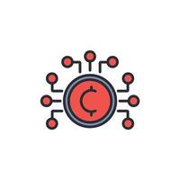 Crypto icon. .Editable stroke.linear style sign for use web design,logo.Symbol illustration. vector