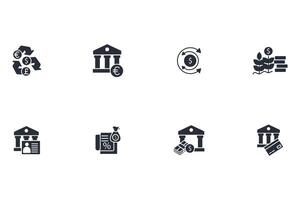 Bank icon set..Editable stroke.linear style sign for use web design,logo.Symbol illustration. vector